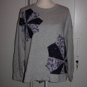 Style & Co Quilted Patch Sweatshirt M